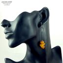 Oryginalne kolczyki z bursztynów bałtyckich mlecznego i koniakowego zawsze trafiony prezent