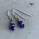 Kolczyki Dark Sapphire With Golden Rings
