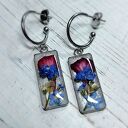 Kolczyki z niezapominajkami zalanymi żywicą