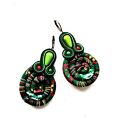 Green Masai kolczyki sutaszowe