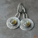 srebrne kolczyki z fasetowanym labradorytem