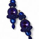 Kolczyki sutasz Nane Sutasz rękodzieło kobaltowe śliwkowe