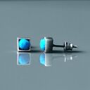 Morskie kolczyki wkrętki kwadratowe