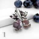 Bilberry srebrne kolczyki z chalcedonem winogronowym