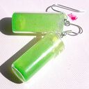 Kolczyki handmade limonkowy drink z masy Fimo
