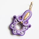 Lilac kolczyki sutasz - ręcznie haftowane (5 cm)
