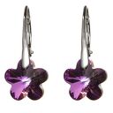 ręcznie wykonane kolczyki kwiatuszki srebro 925 flower vitrail light crystal swarovski® elements