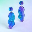 Unikatowe kolczyki z żywicy HOLO - kolekcja Mermaid