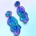 UNIKATOWE kolczyki z żywicy: HOLO: kolekcja MERMAID