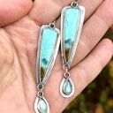 chryzokola, kyanit i słodkie popołudnie - srebrne kolczyki