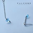 Blue Butterfly - długie niebieskie kolczyki motyle Swarovski na sztyftach