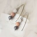 Srebrne kolczyki - trzy minerały