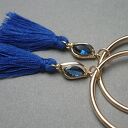 Kolczyki boho z chabrami handmade