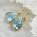 Aqua drops in gold