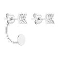 Srebrne asymetryczne kolczyki z ozdobnymi kwadratami