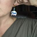 Kolczyki leciutkie klimatyczne róże z koralikami cudne polecam box a1