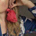 Kolczyki w czerwone kwiaty - pojedynczy egzemplarz od Ruda Klary