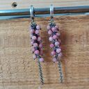 Kolczyki - rodonit delikatne gronka