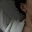 Złote kolczyki podwójne półkola