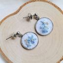 Kolczyki Niezapominajki na śniegu małe