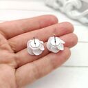 Kolczyki sztyfty róże handmade, stal nierdzewna, prezent dla niej, biżuteria kwiatowa, glina polimer