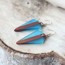 Kolczyki drewniane z żywicą „Pazurem” - ręcznie robione dodatki dla kobiet