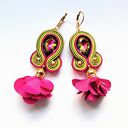 Hot Pink&Mustard kolczyki sutasz