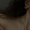 Kolczyki podwójne półkola z różowego złota