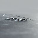 Srebrne kolczyki wiszące z czarnymi minerałami, kolczyki z karborundem, biżuteria z węglikiem krzemu