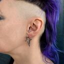 Oksydowane srebrne kolczyki wkrętki Gwiazdki Rockstar Dark (wersja większa) - Shambala