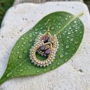 Kolczyki Złota Harmonia - beading ze szklanych koralików
