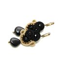 Kolczyki sutasz czarno-brązowe - eleganckie wieczorowe soutache