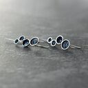 Srebrne kolczyki wiszące z czarnymi minerałami, kolczyki z karborundem, biżuteria z węglikiem krzemu