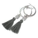 Kolczyki boho Circle Grey z chwostami