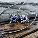 Srebrne kolczyki Gwiazda Venus z ametystem 6 mm