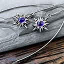 Srebrne kolczyki Gwiazda Venus z ametystem 6 mm