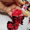 Kolczyki kwiatowe koła boho - lekkie, długie na ślub i letnie stylizacje