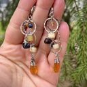 kwarc wiosenny - kolorowe srebrne kolczyki