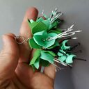 Lekkie kolczyki boho pistacjowe kwiaty w seledynowym kolorze - Ruda Klara