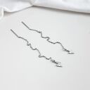 Kolczyki łańcuszki z błyskawicą, stal chirurgiczna