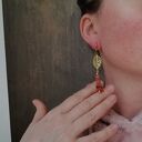Lekkie kolczyki z agatem karneolowym - boho, etno i ślubny blask
