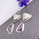 Rubin, muszle i letnia miłość - srebrne kolczyki