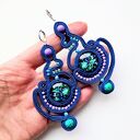 Cobalt Openwork kolczyki sutaszowe