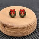 Kolczyki drewniane ŚWIĄTECZNY WIANEK