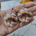 Jesienne Kolczyki - Kwiat hortensji - wyjątkowe rękodzieło