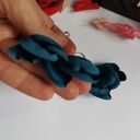 Granatowe kolczyki kwiaty handmade - granat, który ładnie podkreśla styl