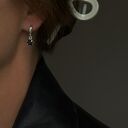 Srebrne kolczyki z czarnymi cyrkoniami