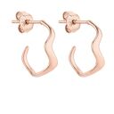 Kolczyki małe falowane półkola z różowego złota