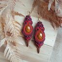 Długie kolczyki sutasz boho ceglano brązowe