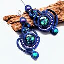 Cobalt Openwork kolczyki sutaszowe